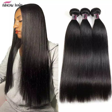 Straight Human Hair Bundles 1/3/4 Pcs Deals Sale For Women Brazilian Straight Hair Bundles Sew In Hair Extension Bundles Assorted Lengths 8 Inches Through 30 Inches