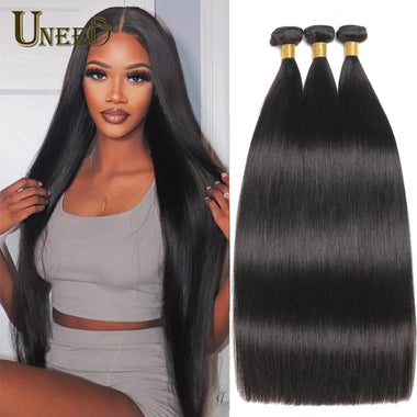Brazilian Straight Hair Bundles 100% Human Hair Long Straight Remy Hair Extensions Brazilian Hair Weave Bundles Assorted Lengths 8 Inches to 40 Inches